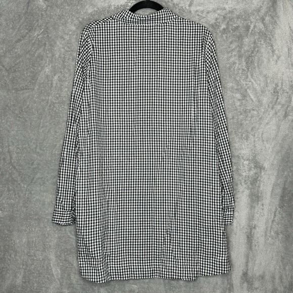 Amazon XXL 2X Top Shirt Black Check Button Down Long Sleeve Collared Cotton - Picture 2 of 7